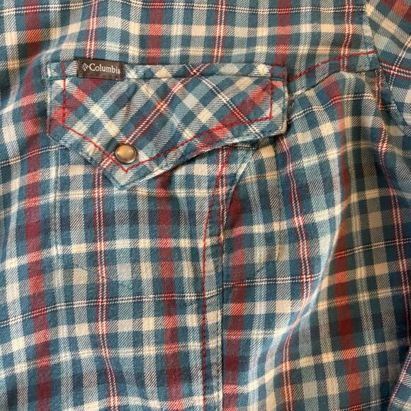 Columbia Snowy Nook Shirt Women’s XL Pink Long Sleeve Flannel Pearl Snap Western - Picture 5 of 15